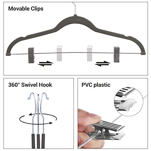 image for SONGMICS 30-Pack Pants Hangers, 16.7 Inch Velvet Trousers Hangers, wit