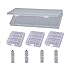 DUOFIRE Battery Storage Case Battery Storage Containers for AA/AAA/ 18650 and 4 PCS AAA to AA Battery Adapter Converter Cases (Transparent)