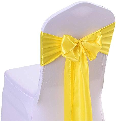 KELUINA 10 PCS Satin Sash Chair Bow Cover Wedding Banquet Party Decoration Chair Cover Sash