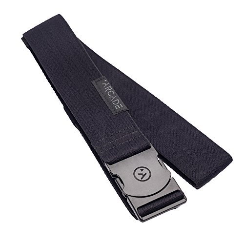 Arcade The Original Unisex Adventure Belt, Heavy Duty Elastic Webbing, Non-Metal Travel Friendly Buckle, Midnighter Black