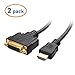 Cable Matters 2-Pack Bi-Directional HDMI to DVI Male to Female, DVI to HDMI Female to Male Cable Adapter - 5 Inches