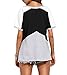 Sarin Mathews Womens V Neck Short Sleeve Color Block Raglan Jersey Loose T-Shirt