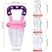 Baby Food Feeder 3 Pack Silicone Fruit Pacifier Teething Reusable Pouches Pacifier Pink by Mluchee(S,M,L)