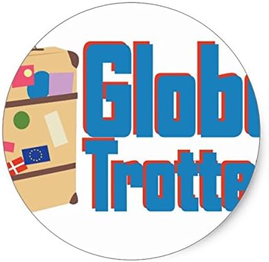 Globe Trotter Classic Round Sticker - Sticker Graphic - Auto, Wall, Laptop, Cell, Truck Sticker for Windows, Cars, Trucks