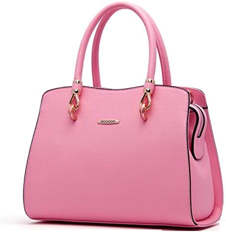 Bagtopia Women's Leather Fashion Top-handle Satchel Handbag Cross-body Shoulder Bag OL Tote Purse£¨Pink)