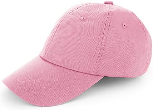 TARTINY Unisex Classic Plain 100% Cotton Baseball Cap, Low Profile Adjustable Curved Visor Hat For Men &amp; Women(Pink)
