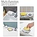 SUBEKYU Soap Dish with Draining Tray, Silicone Soap Holder Saver for Shower/Bathroom, Keep Soap Bars Dry Clean, 2 Pack (White+Gray)