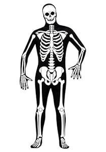 AltSkin Unisex Full Body Spandex/Lycra Suit, Skeleton, Large