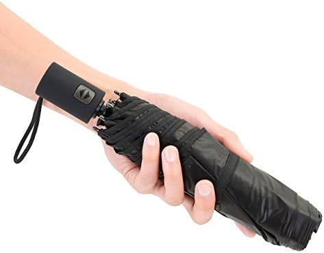 Rauiong Travel Pocket Sun Umbrella,Compact (10"), Ultralight(10oz),Ultra Protective (95% UV Resistance), Open Diameter (38") , Mini Umbrella for Women Purse Handbag(Black)