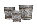IMAX 84859-3 Becki Galvanized Pots Set of 3 - Lightweight Bucket Planter Set - Decorative Metal Pots for Hospitals, Hotels, Nurseries, Kitchen Gardens, Patios, Entryways, Workplaces , Brown