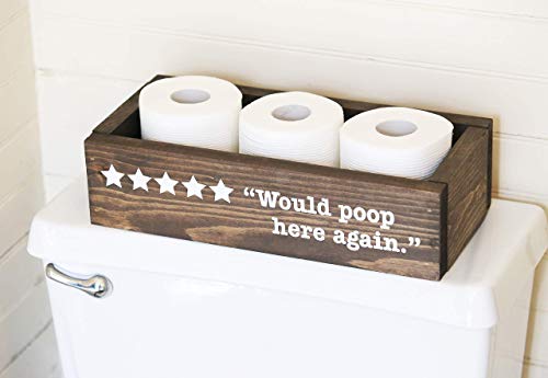 Toilet Paper Holder - Would Poop here again - Bathroom Decor -Toilet Paper Storage