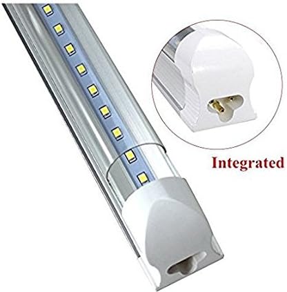 T8 LED lamp is 4 feet integrated lamp 6000K color temperature 18W, 96pc LED,, 2000 lumens, 50000 hours! LED tube, transparent cover, double-sided connection for easy installation
