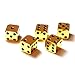 5Pcs D6 16mm Metal Alloy Custom & Unique Dice - Highly Polished Premium Edition (Gold Body/Black pips)