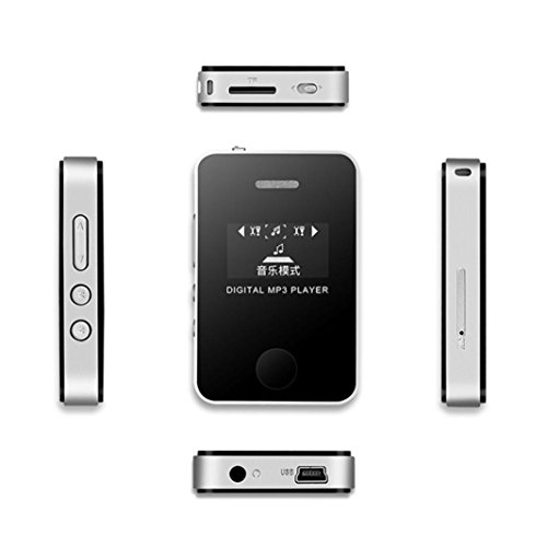 Unpara Portable Exquisite USB MP3 Music Media Ultra-small Player With LCD Screen Support 16GB Micro SD TF Card (Black)