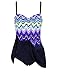 Hilor Women's Retro One Piece Swimsuit Halter Bathing Suit Bandeau Swimdress