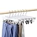 HOUSE DAY Premium Wooden Pants Hangers 25 Pack, Solid Lotus Wood Skirt Hangers with 2-Adjustable Clips, Heavy Duty & Anti Slip Wood Bottom Hanger for Slacks, Jeans, Trousers, Shorts (White)