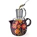 Tea Forte PUGG 24oz Ceramic Teapot with Improved Stainless Tea Infuser, Loose Leaf Tea Steeping For Two, Poppy Fields
