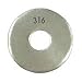 Small Parts 316 Stainless Steel Flat Washer, Plain Finish, Meets DIN 125, M8 Hole Size, 8.4mm ID, 16mm OD, 1.6mm Nominal Thickness (Pack of 100)