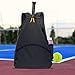 LISH Men's Court Advantage Tennis Backpack - Racket Holder Sport Bag for Tennis, Racquetball, Squash (Black)
