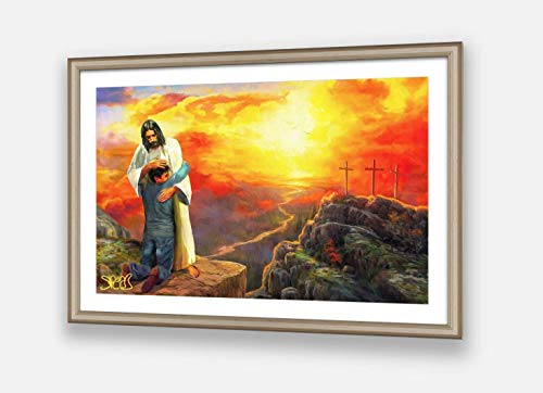 Colorful high quality print of Jesus artwork by an artist, worth $39.99.