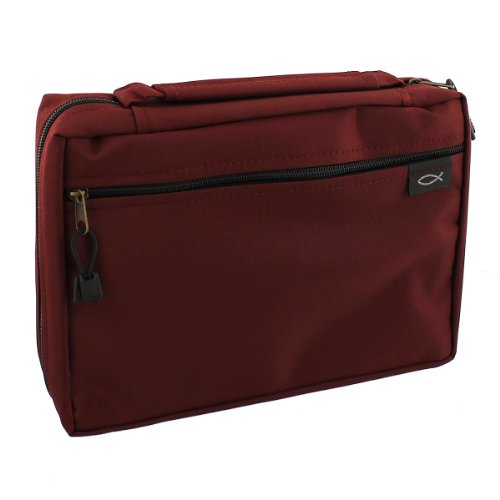 Micro-Fiber Bible / Book Cover w/Fish Tag (Medium, Burgundy)