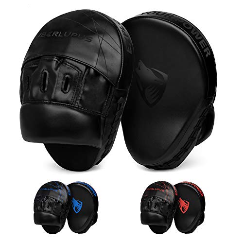 Liberlupus Boxing Punching Mitts, Boxing Pads, Boxing Equipment, Hand Target Pads with Curved Leather Ideal for Martial Arts, MMA Muay Thai, Kicking Sparring Karate, Dojo, Men & Women - Thumbnail 7