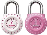Master Lock 1590DPNK Set Your Own Combination Padlock, 1-15/16 in. Wide with 7/8 in. Long Shackle, Pink or White