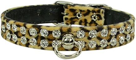 Evans Collars 1/2" Jeweled Collar, Size 14, Animal Prints, Leopard