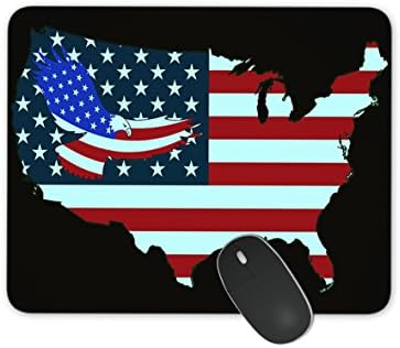 Kieona Smith Eagle Flag Map Mouse Pad Design Personalized Unique Surface Natural Rubber Anti Slide Mouse Pad