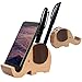 Cell Phone Stand, Wood Made Elephant Phone Stand for Smartphone with Pen Holder Desk Organizer (Larger)