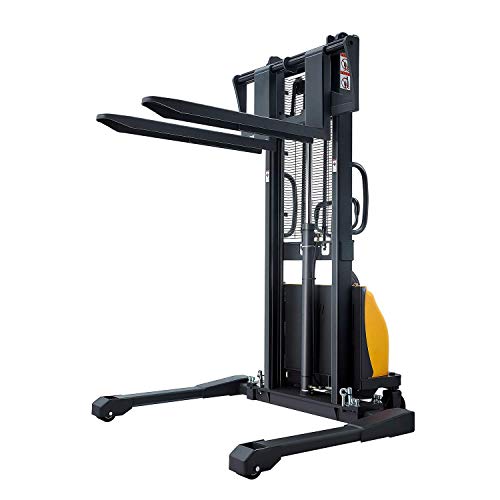 SOVAN'S Semi-Electric Pallet Stacker 2200lbs Capacity 63" Lifting Height with Adj. Forks Straddle Material Stacker - Image 3