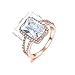 Bella Lotus 4.5ct Radiant Cut CZ 18k Gold and White Gold Plated Vintage Engagement Rings