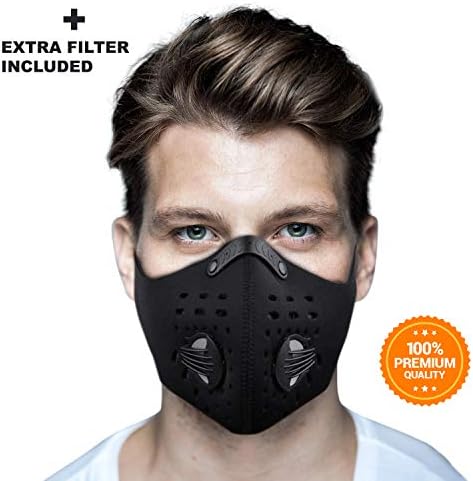 FITGAME Dust Mask Respirator DustProof Mask Anti-Pollution and Allergy [Fitness Mask] - Activated Carbon Filter for Sport and Outdoor Activities - Air Filters Included