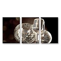 3 Piece Canvas Wall Art Microphone Canvas Prints Home Artwork Decoration for Living Room,Bedroom - 16