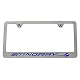 Chevrolet C7 Corvette Stingray Chrome License Plate Frame - Blue Logo - USA Made