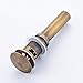 Rozin Antique Brass Bathroom Pop up Sink Drain with Overflow