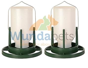 2 X Trixie Plastic Hanging Bird Budgie Aviary 1ltr Food Feeder