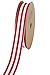 LaRibbons Red and White Striped Grosgrain Ribbon/Gift Wrap Ribbon, 5/8 Inch by 10 Yard/Spool