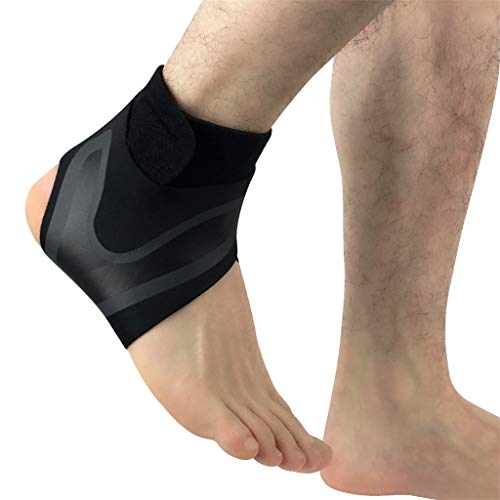 Mayunn Adjustable Elastic Ankle Support Sleeve Elastic Ankle Brace Guard Foot Support Sports - Reduce Sports Injuries, Recovery After Injury (Black) (A, S)