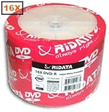 Ridata 16X DVD-R White Inkjet Hub Printable 100 Pack in Shrinkwrap