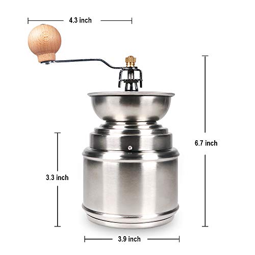 FLASNAKE Manuelle Kaffeemühle, konische Fräsmühle & gebürsteter Edelstahl, am besten für Aeropress, Tropfkaffee… – Bild 7