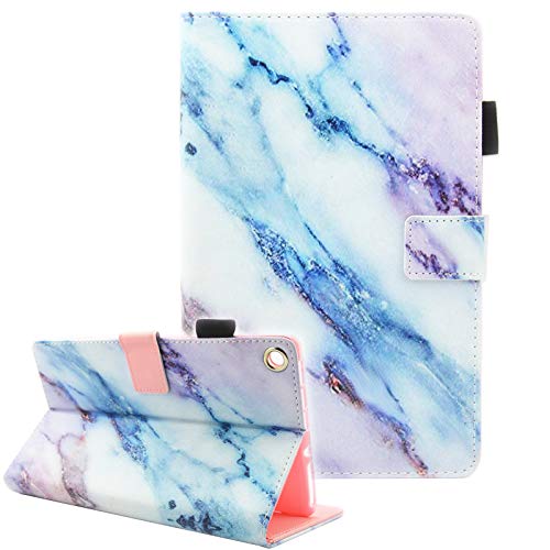 Fvimi All-New HD 8 Case, Slim Fit Folio Stand Leather Cute Design Smart Cover with Auto Wake/Sleep Function for HD 8 8th Generation 2018 / 7th Generation 2017 / 6th Generation 2016, Marble