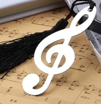 Music Bookmark, Metal Bookmark for Men and Women Musician Gift in Presentation Box, silver - Image 5