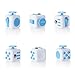 Anxiety Stress Relief Fidget Cube: Calming Toy for Focus, Relaxation, Distraction & Improved Mood - Aids Depression, Worry & Fear - Perfect Gift for Autism, Anger, ADD, ADHD & PTSD (White/Blue)