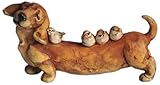 Top Collection Enchanted Story Fairy Garden Dachshund and Birds Outdoor Statue