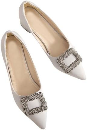 NIUERTE Women's Sexy Fashion Rhinestone Pointed Toe Pump Shoes