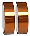 1-Inch Wide 1 Mil Hi-Temp Kapton Tape (2-Pack, 144 Yards Total); 2 Roll Set of Polyimide Film Tape for 3D Printing, Soldering, Insulating Circuit Boards & More! (1 Inch)