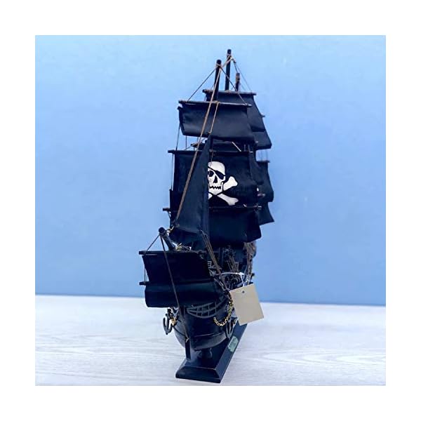 MYRCLMY Segelboot Modelldekorationen Piraten des Karibischen Schiffes Massivholz Flagge Schlachtschiff Modell Geschenk… – Bild 8