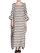 Mordenmiss Women's New Round Collar Stripes Plus Size Dresses Style 1-Medium Gray