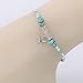 INSANEY Starfish Charm and Turquoise Pearl Bead Link Anklet (C:Turquoise)